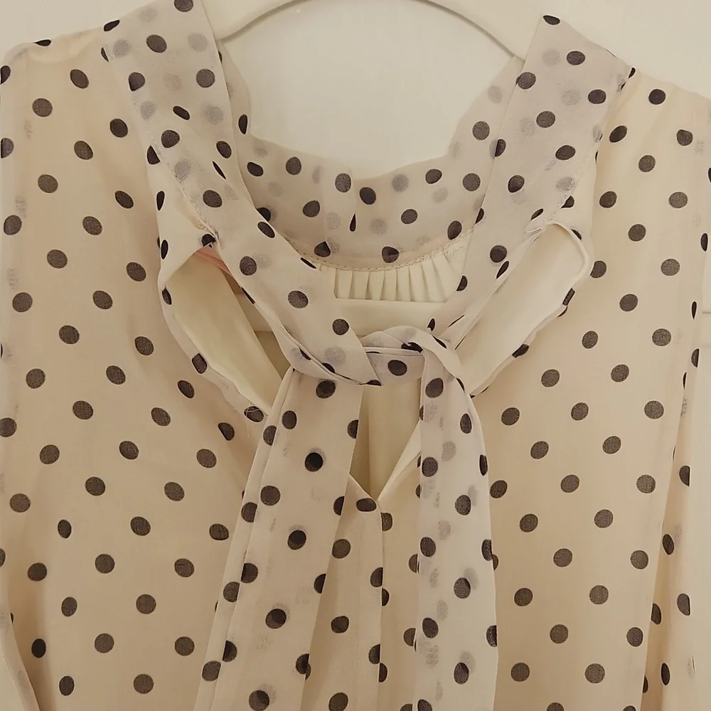 Sweet Pea Cream and Black Polka Dot Dress - Picture 5 of 7